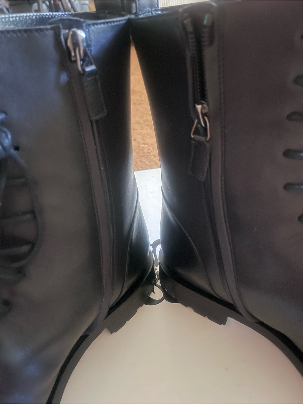 Manolo Blahnik Black Leather Lace-Up Ankle Boots - Picture 2 of 9